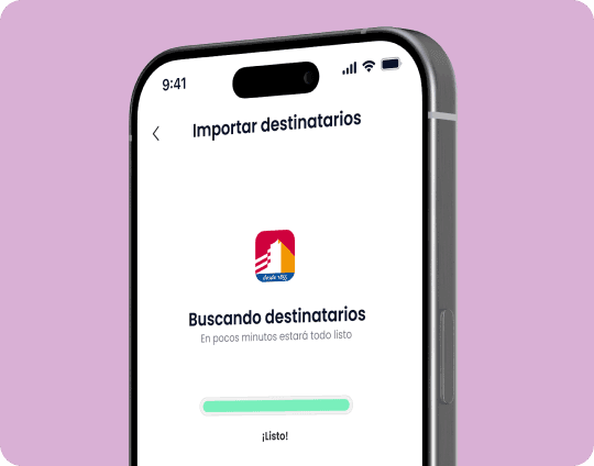 Celular importando destinatarios